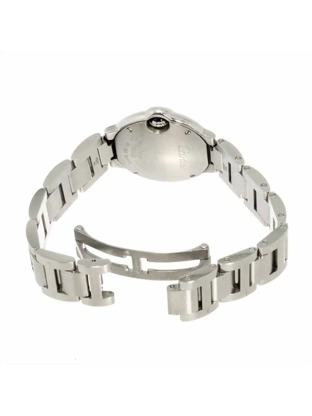 Cartier Ballon Blue 28 Watch Diamond Bezel Silver Quartz